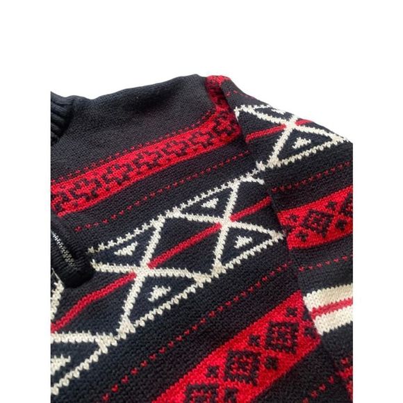 Chaps Quarter Zip Up Aztec Sweater - Picture 2 of 4